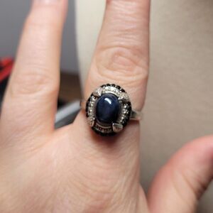 Sapphire Ring Sterling Silver Size 9